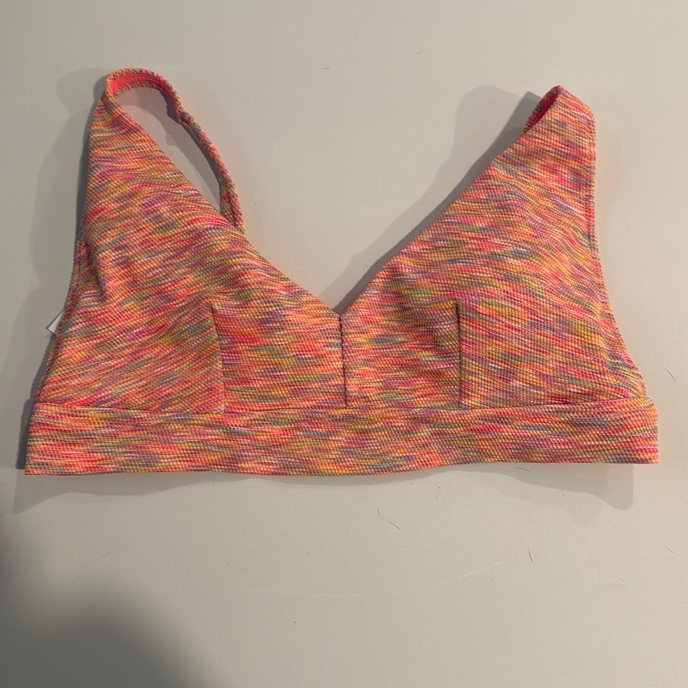 [aerie] NWT Rainbow Jacquard Scoop Bikini Top